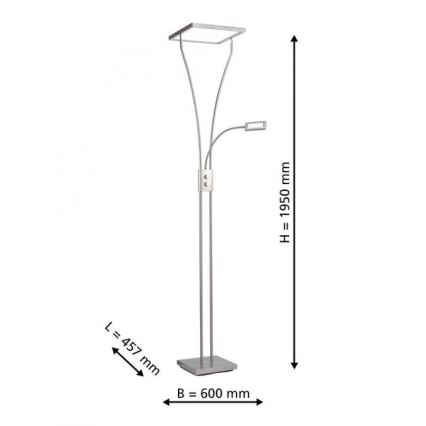Leuchten Direkt 11722-55 - LED Ljusreglerad golvlampa MARIAN LED/25W/230V + LED/3,6W