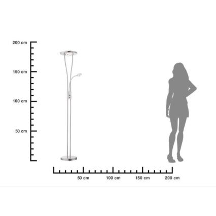 Leuchten Direkt 11778-55 - LED ljusreglerad golvlampa  HELIA LED/16,8W/230V + 2xLED/3,8W