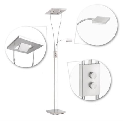Leuchten Direkt 11780-55 - LED RGB Dimbar golvlampa HELIA LED/16W/230V + 2xLED/4W + fjärrkontroll
