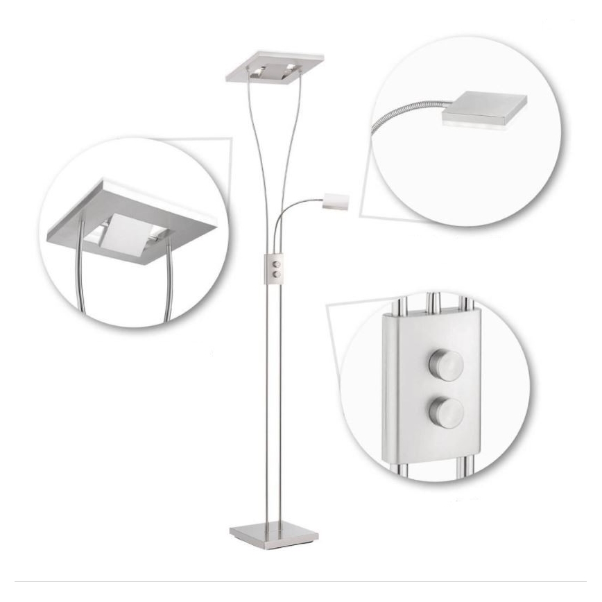 Leuchten Direkt 11780-55 - LED RGB Dimbar golvlampa HELIA LED/16W/230V + 2xLED/4W + fjärrkontroll