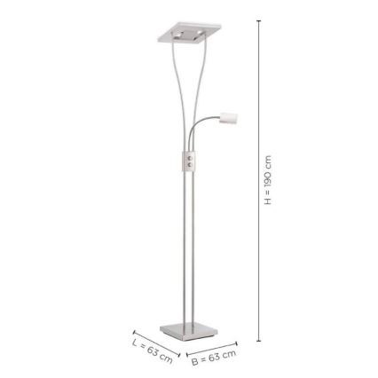 Leuchten Direkt 11780-55 - LED RGB Dimbar golvlampa HELIA LED/16W/230V + 2xLED/4W + fjärrkontroll