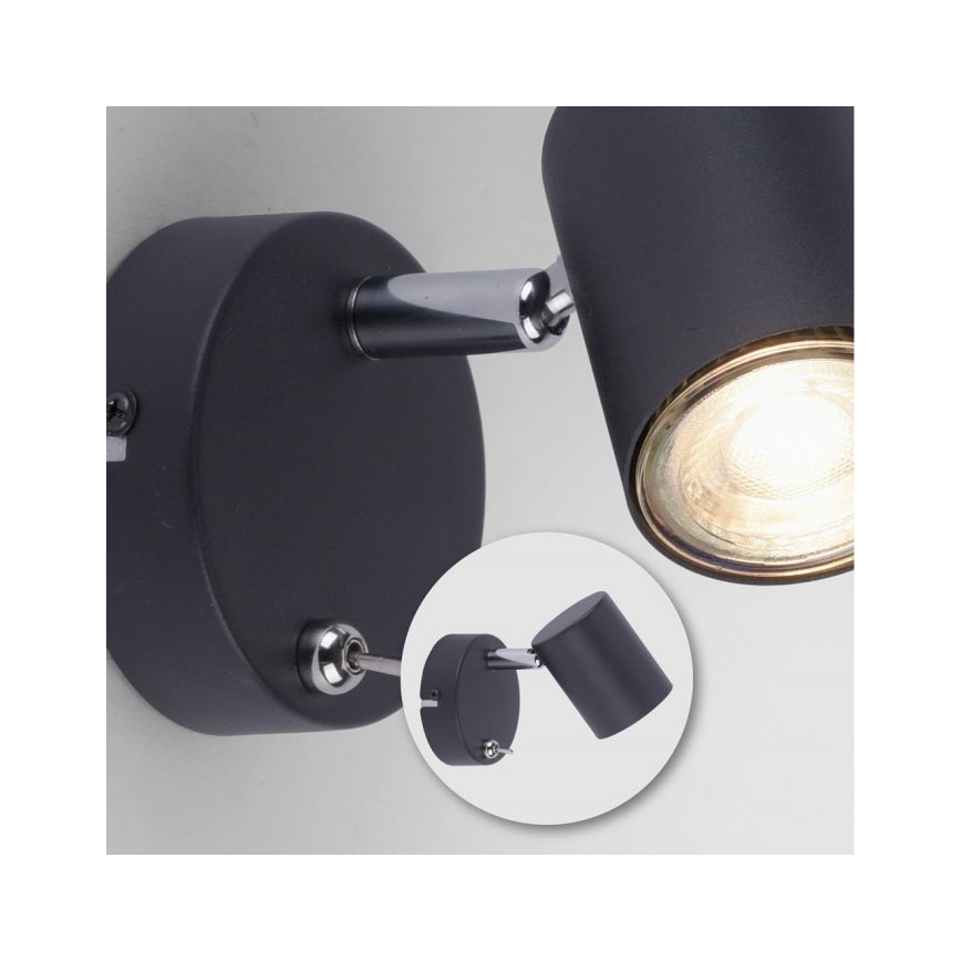 Leuchten Direkt 11941-13 - LED vägg spotlight  TARIK 1xGU10/5W/230V svart 