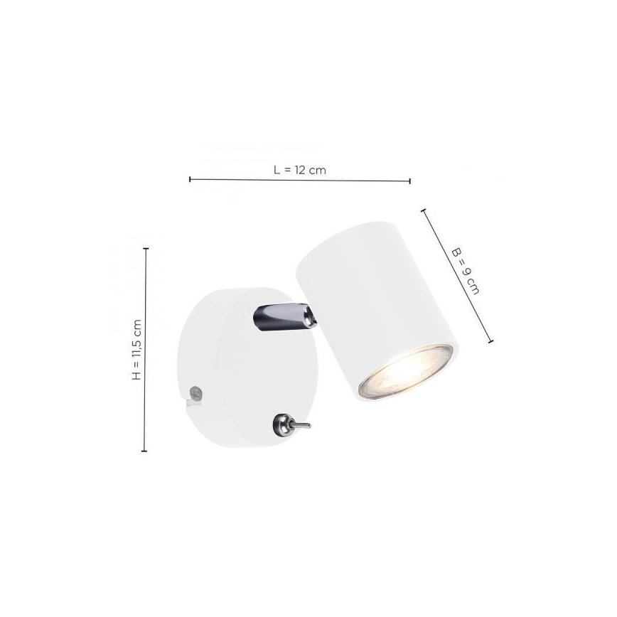 Leuchten Direkt 11941-16 - LED vägg spotlight  TARIK 1xGU10/5W/230V vit 