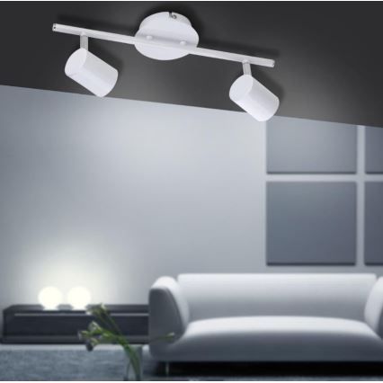 Leuchten Direkt 11942-16 - LED spotlight  TARIK 2xGU10/5W/230V vit 