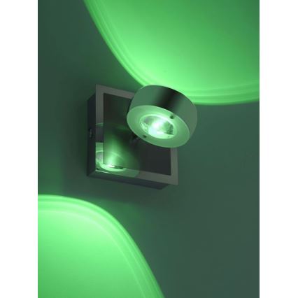 Leuchten Direkt 12471-55 -LED RGBW ljusreglerad vägg spotlight  OPTI LED/6W/230V 2700-5000K + fjärrkontroll