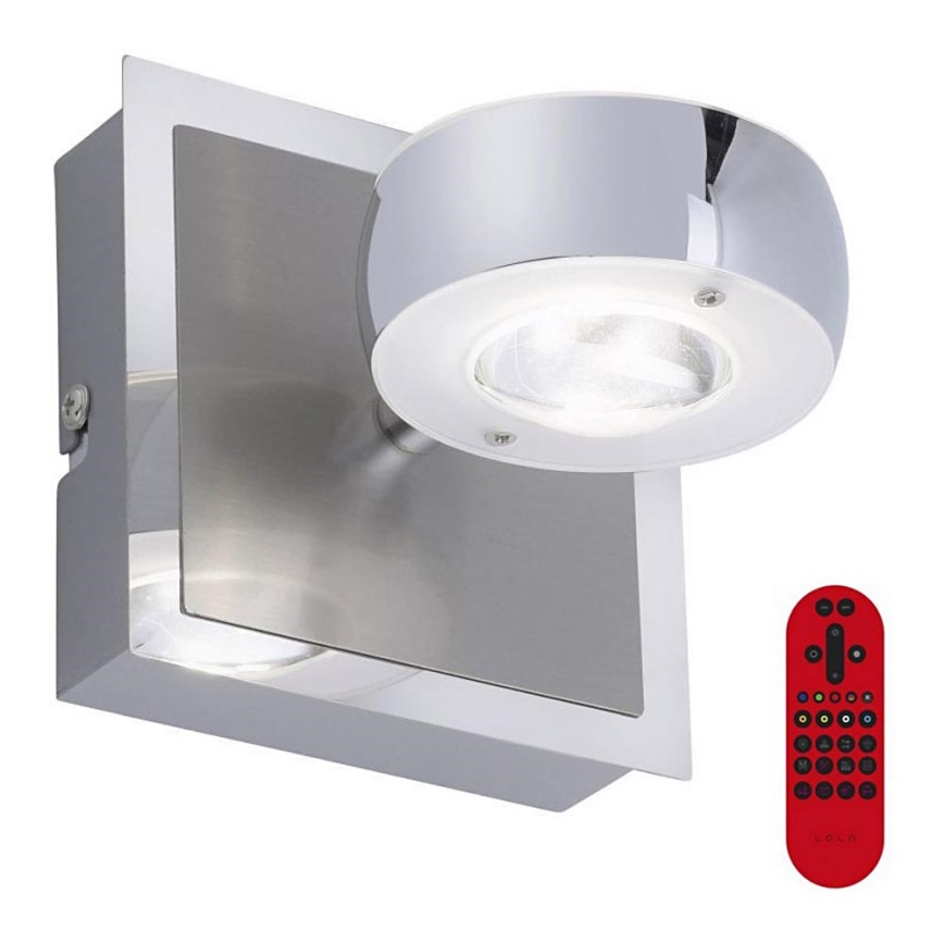 Leuchten Direkt 12471-55 -LED RGBW ljusreglerad vägg spotlight  OPTI LED/6W/230V 2700-5000K + fjärrkontroll