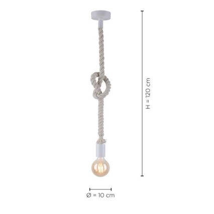Leuchten Direkt 13572-16 - Ljusskrona med upphängningsrem  DIY 1xE27/10W/230V vit 