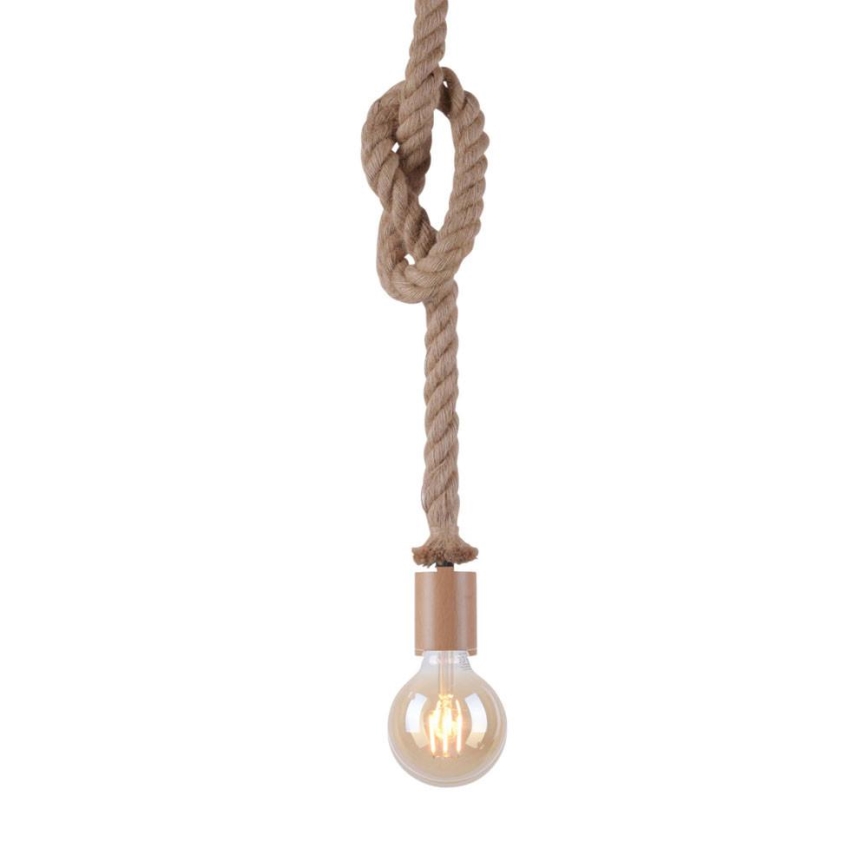 Leuchten Direkt 13572-79 - Ljusskrona med upphängningsrem  DIY 1xE27/10W/230V brun 