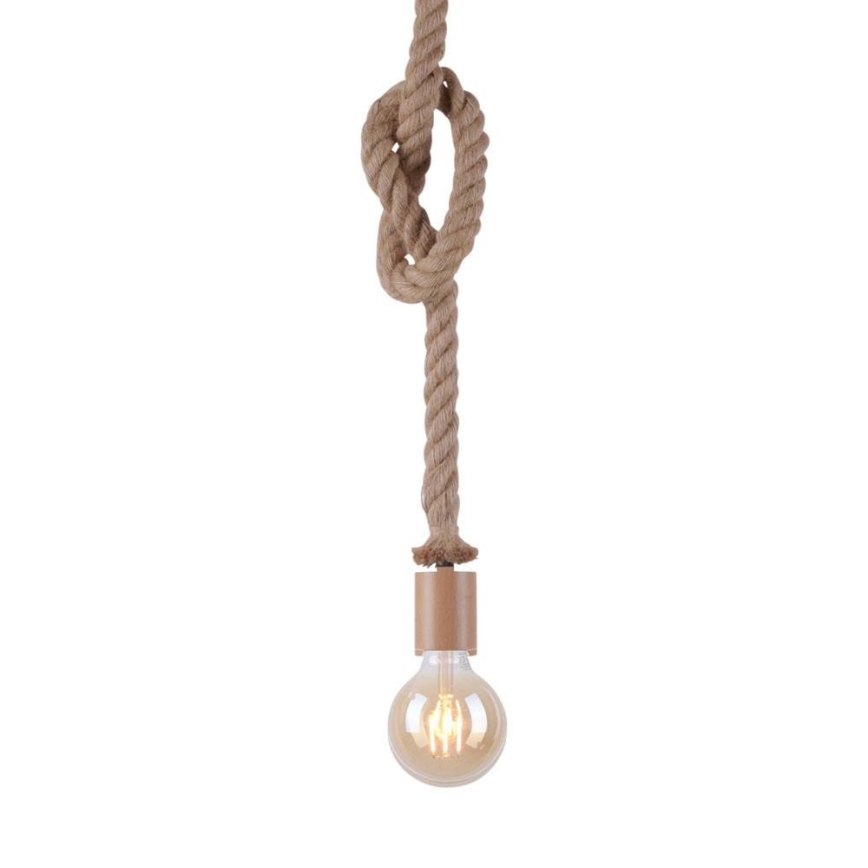 Leuchten Direkt 13572-79 - Ljusskrona med upphängningsrem  DIY 1xE27/10W/230V brun 