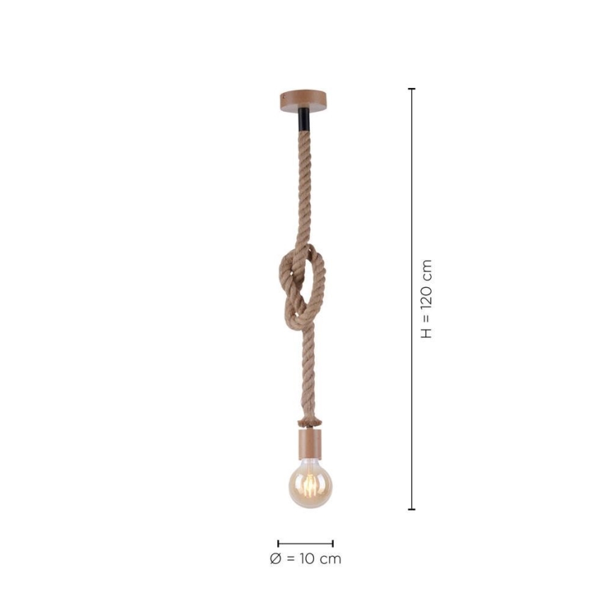 Leuchten Direkt 13572-79 - Ljusskrona med upphängningsrem  DIY 1xE27/10W/230V brun 