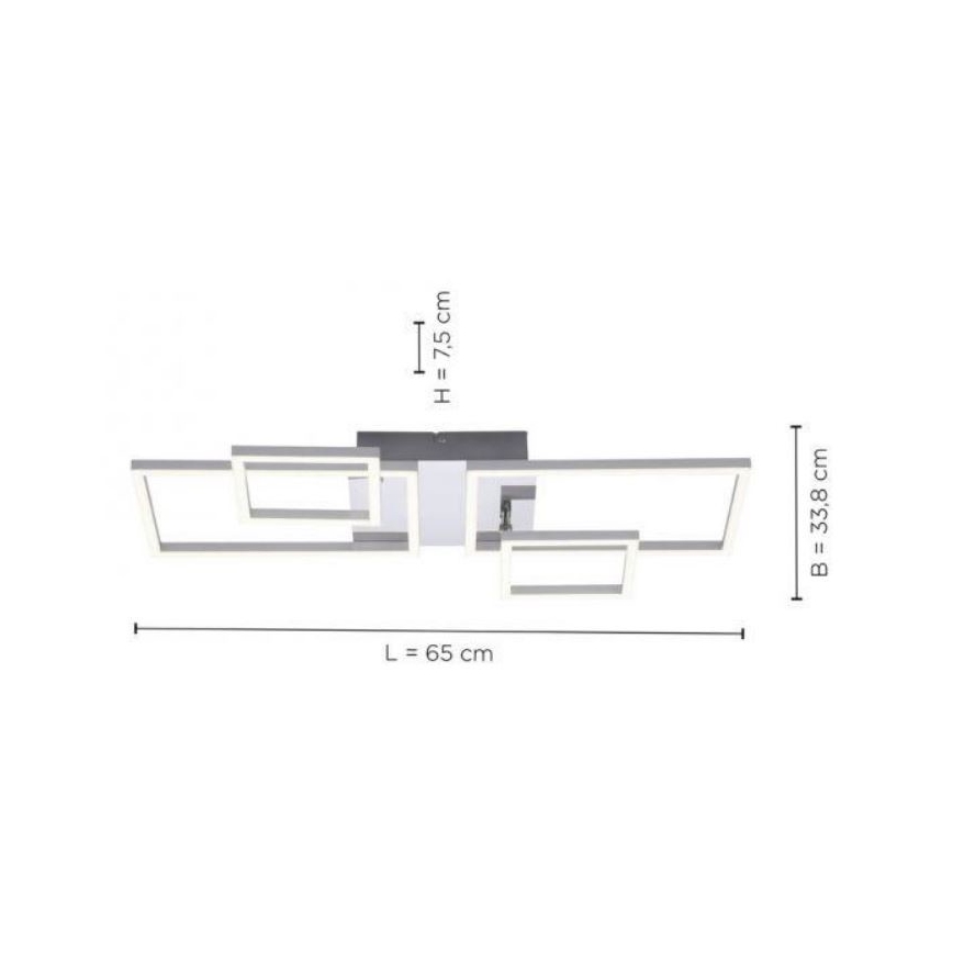 Leuchten Direkt 14030-55 - LED fastsatt Ljuskrona  IVEN 2xLED/12W/230V + 2xLED/5,5W