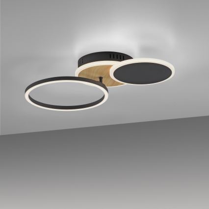 Leuchten Direkt 14116-78 - LED taklampa SEVENT LED/25,5W/230V svart/brun
