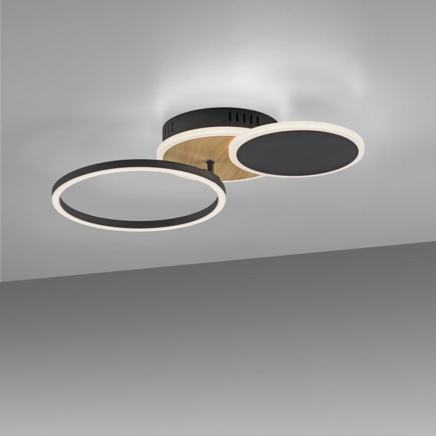 Leuchten Direkt 14116-78 - LED taklampa SEVENT LED/25,5W/230V svart/brun