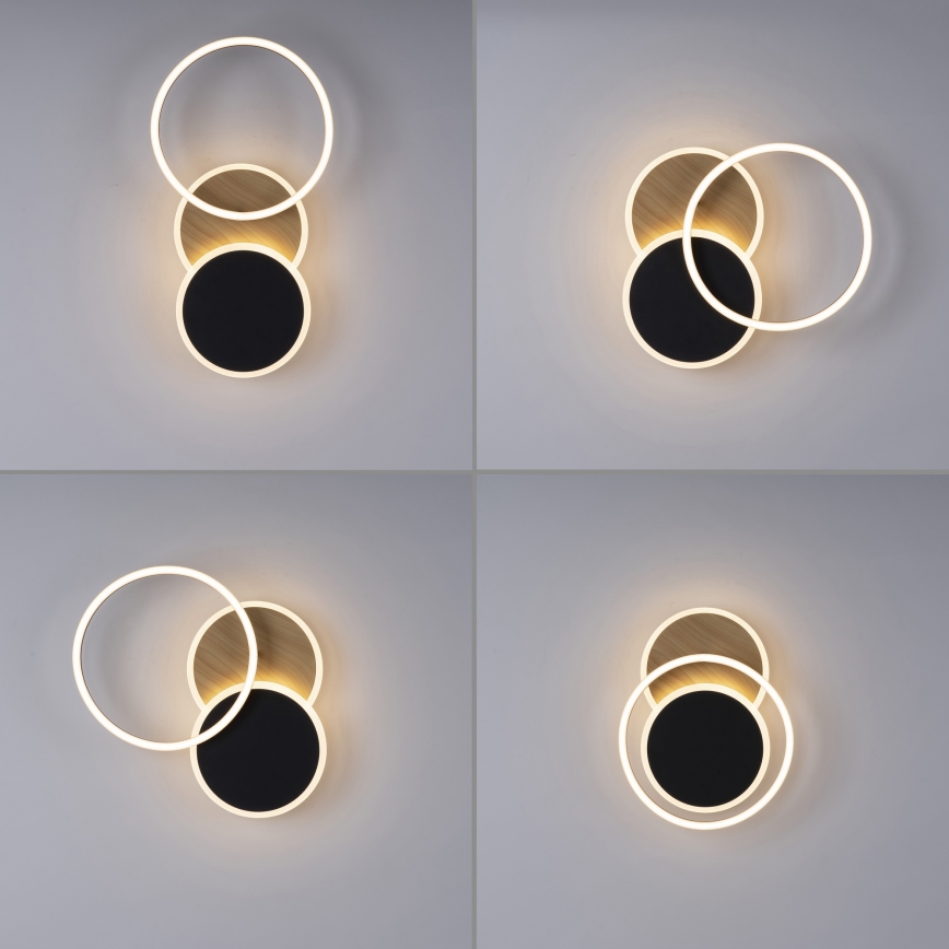 Leuchten Direkt 14116-78 - LED taklampa SEVENT LED/25,5W/230V svart/brun
