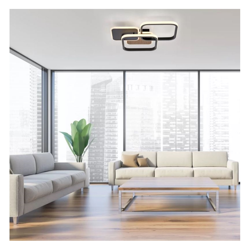 Leuchten Direkt 14117-78 - LED taklampa SEVENT LED/36W/230V svart/brun