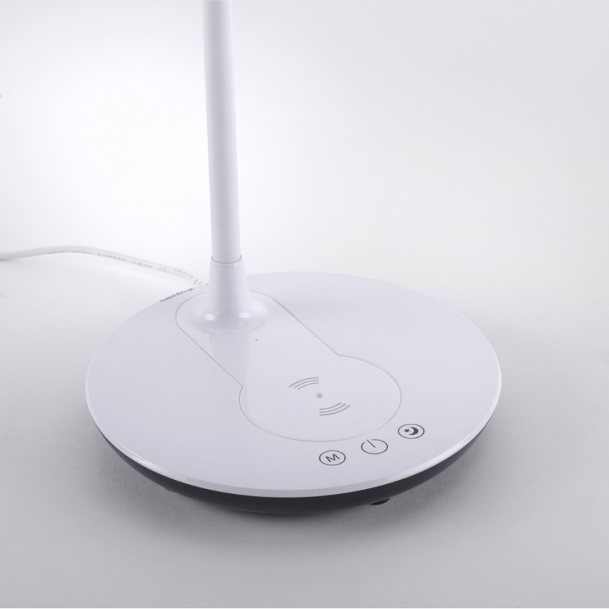 Leuchten Direkt 14416-16 - LED ljusreglerad touch bordslampa  med trådlös laddning  ASTRID LED/5W/230V 3000/4000/5500K + USB