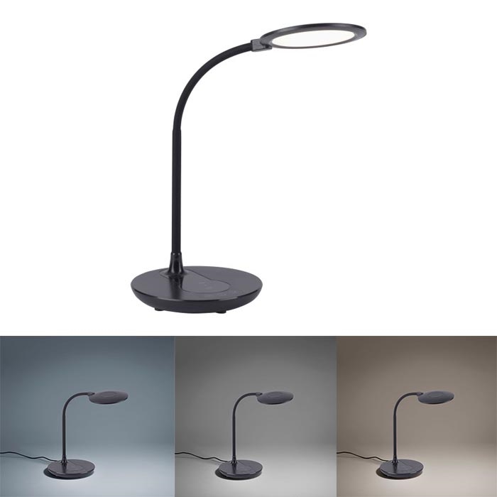 Leuchten Direkt 14416-18 - LED ljusreglerad touch bordslampa  med trådlös laddning  ASTRID LED/5W/230V 3000/4000/5500K + USB