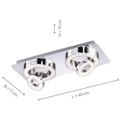 Leuchten Direkt 14521-17 - LED taklampa TIM 2xLED/2,8W/230V + 2xLED/3,1W