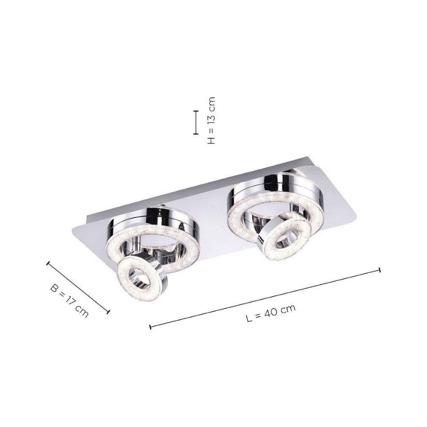 Leuchten Direkt 14521-17 - LED taklampa TIM 2xLED/2,8W/230V + 2xLED/3,1W