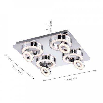 Leuchten Direkt 14522-17 - LED spotlight  TIM 4xLED/2,8W/230V + 4xLED/3,1W