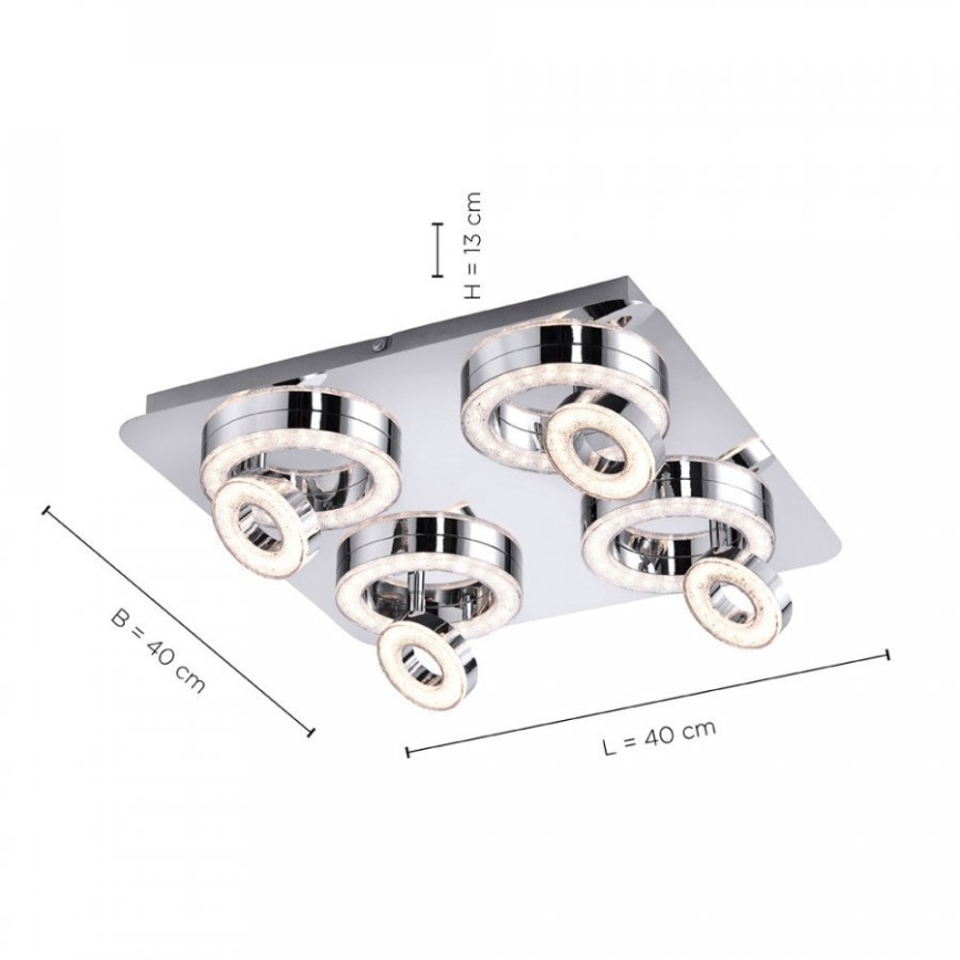 Leuchten Direkt 14522-17 - LED spotlight  TIM 4xLED/2,8W/230V + 4xLED/3,1W