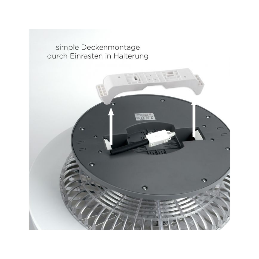 Leuchten Direkt 14645-55 - LED Belysning med en fläkt  LEONARD LED/27W/230V