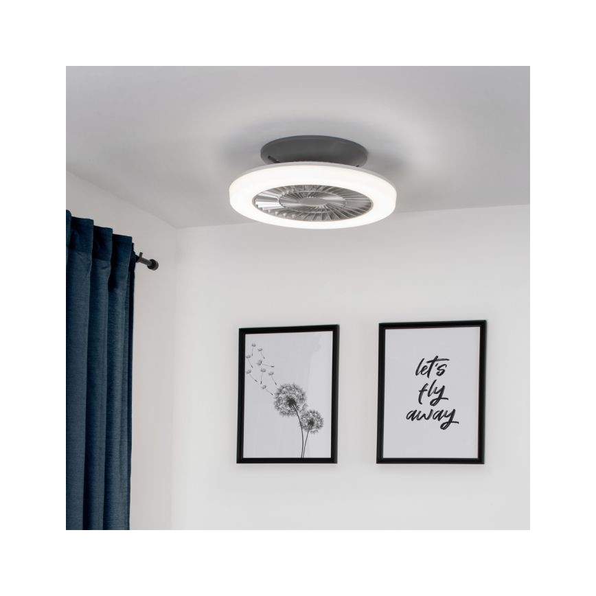 Leuchten Direkt 14645-55 - LED Belysning med en fläkt  LEONARD LED/27W/230V