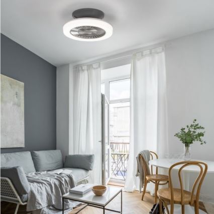 Leuchten Direkt 14645-55 - LED Belysning med en fläkt  LEONARD LED/27W/230V