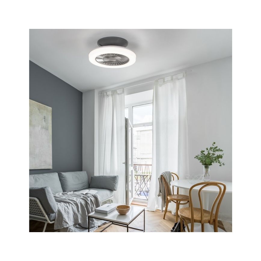 Leuchten Direkt 14645-55 - LED Belysning med en fläkt  LEONARD LED/27W/230V