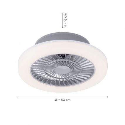 Leuchten Direkt 14645-55 - LED Belysning med en fläkt  LEONARD LED/27W/230V