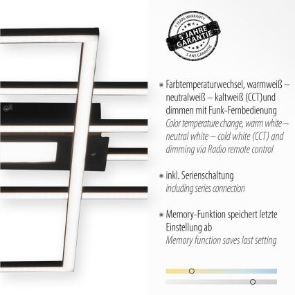 Leuchten Direkt 14693-18 - LED dimbar taklampa ASMIN LED/48W/230V + fjärrkontroll
