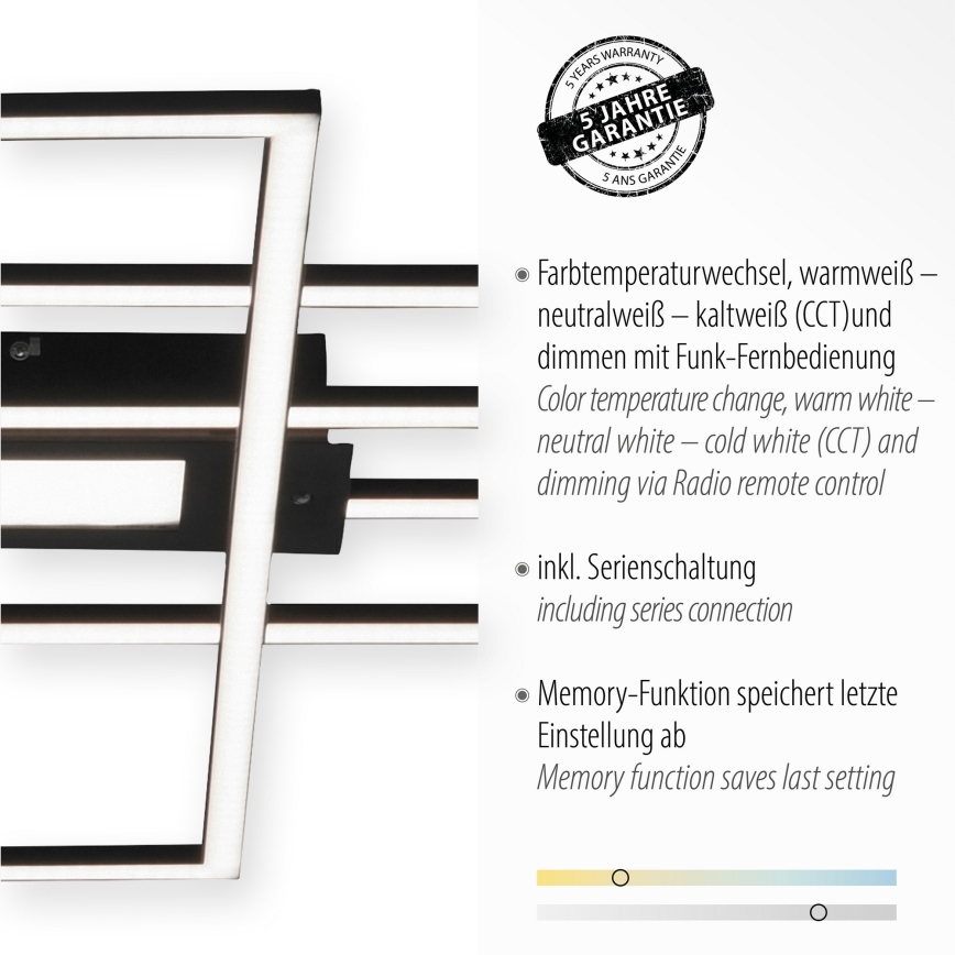 Leuchten Direkt 14693-18 - LED dimbar taklampa ASMIN LED/48W/230V + fjärrkontroll