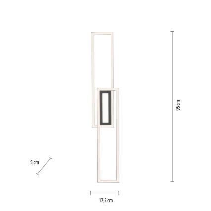 Leuchten Direkt 14696-18 - Fäst LED ljusreglerad ljuskrona ASMIN LED/45W/230V svart