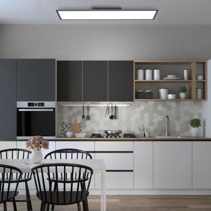 Leuchten Direkt 14757-18 - LED ljusreglerad fastsatt panel  FLAT LED/36W/230V 2700-5000K svart  + fjärrkontroll