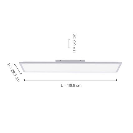Leuchten Direkt 14757-21 - LED ljusreglerad fastsatt panel  FLAT LED/36W/230V 2700-5000K silver + fjärrkontroll