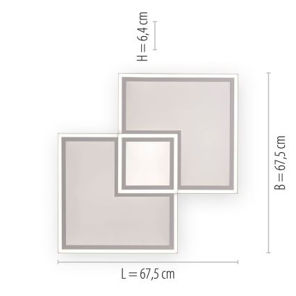 Leuchten Direkt 14855 - 16-LED Dimbar taklampa EDGING LED/51W/230V 2700-5000K + fjärrkontroll