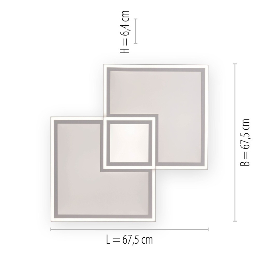 Leuchten Direkt 14855 - 16-LED Dimbar taklampa EDGING LED/51W/230V 2700-5000K + fjärrkontroll