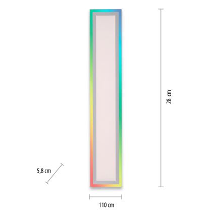 Leuchten Direkt 14901-16 - LED RGB dimbar taklampa EDGING LED/24W/230V + fjärrkontroll