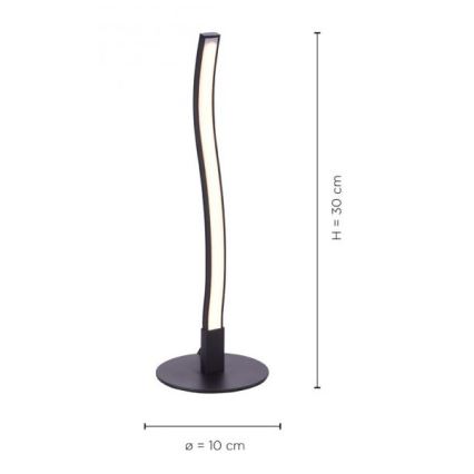 Leuchten Direkt 15128-18 - LED bordslampa  WAWE LED/3W/230V svart 