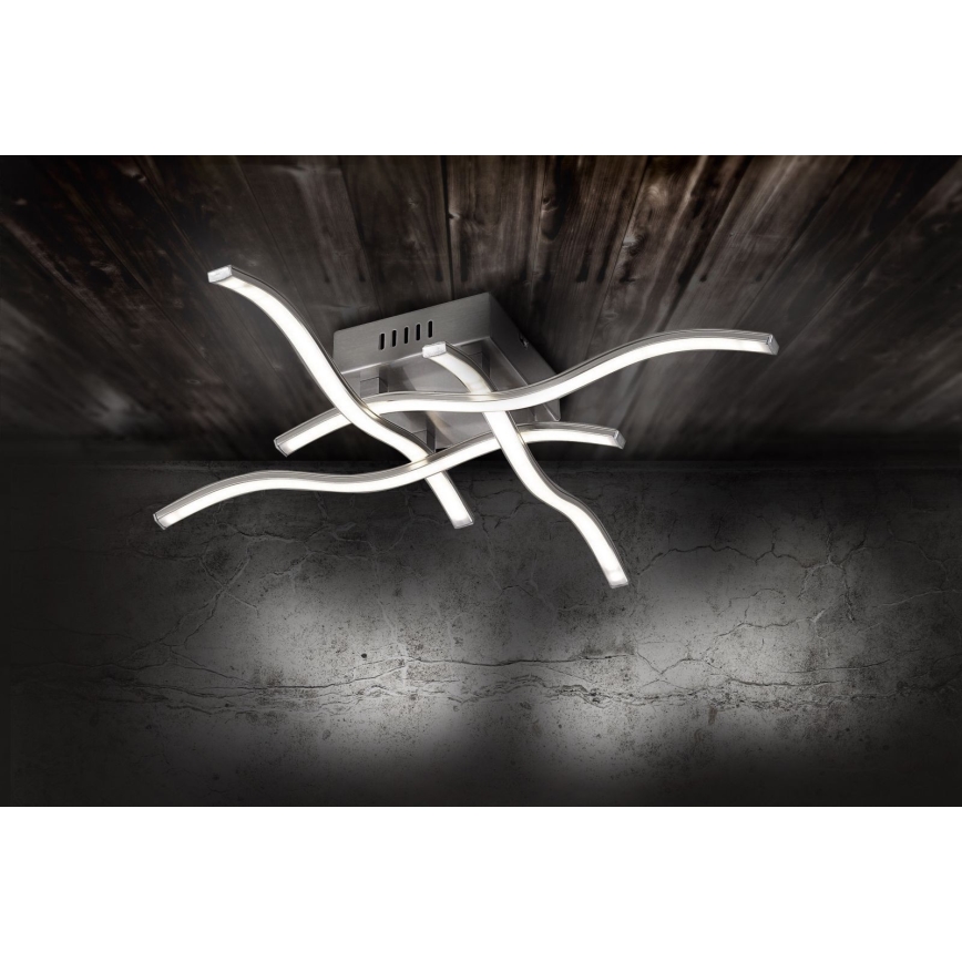 Leuchten Direkt 15131-55 - LED fastsatt Ljuskrona  WAWE 4xLED/4,6W/230V matt krom