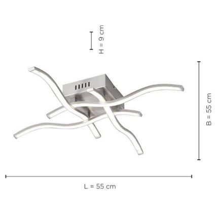 Leuchten Direkt 15131-55 - LED fastsatt Ljuskrona  WAWE 4xLED/4,6W/230V matt krom