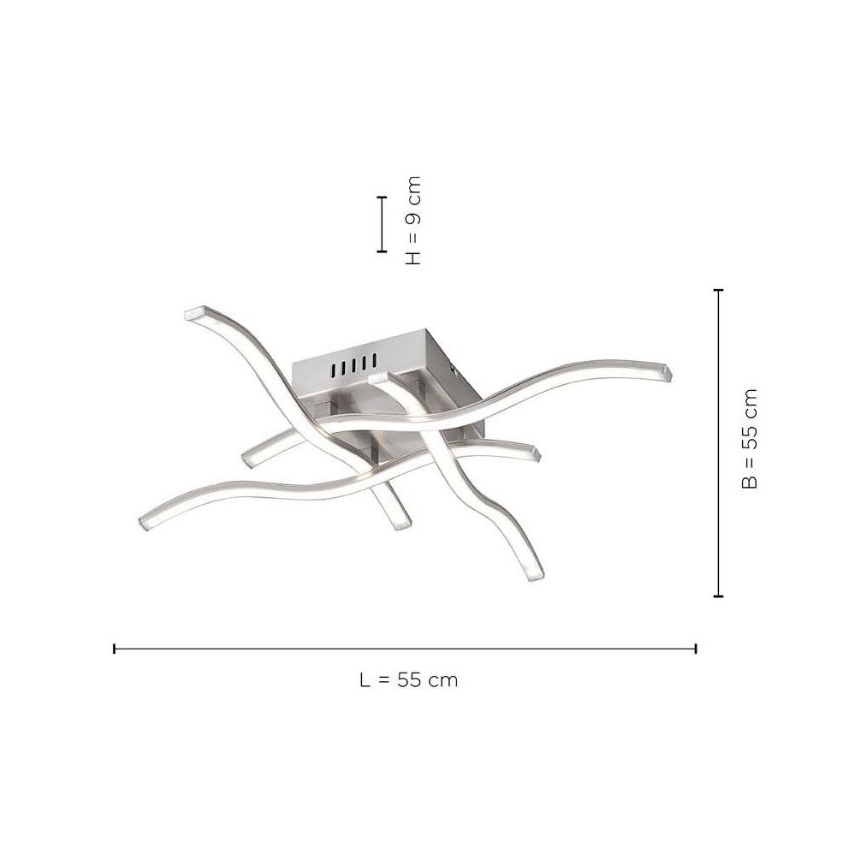 Leuchten Direkt 15131-55 - LED fastsatt Ljuskrona  WAWE 4xLED/4,6W/230V matt krom