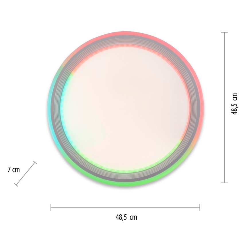 Leuchten Direkt 15154-16 - LED RGB dimbar taklampa EDGING LED/39W/230V + fjärrkontroll