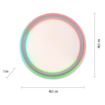Leuchten Direkt 15154-16 - LED RGB Dimmable ceiling belysning EDGING LED/39W/230V