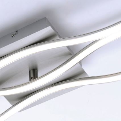 Leuchten Direkt 15167-55 - LED fastsatt Ljuskrona  WAWE 2xLED/12,5W/230V+1xLED/17W matt krom