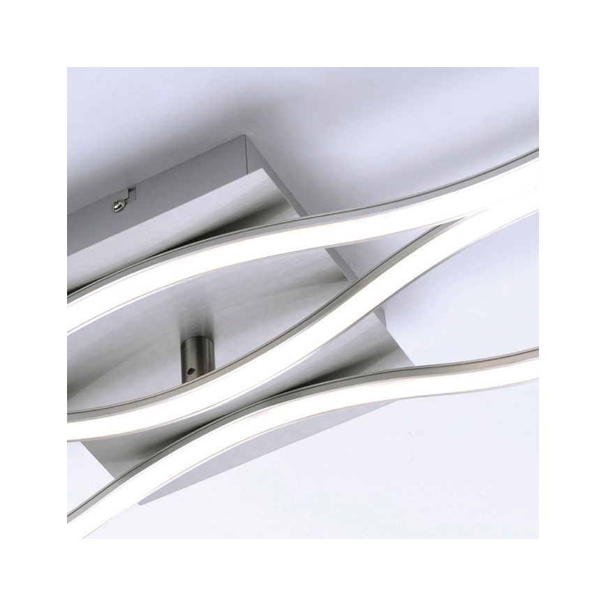Leuchten Direkt 15167-55 - LED fastsatt Ljuskrona  WAWE 2xLED/12,5W/230V+1xLED/17W matt krom