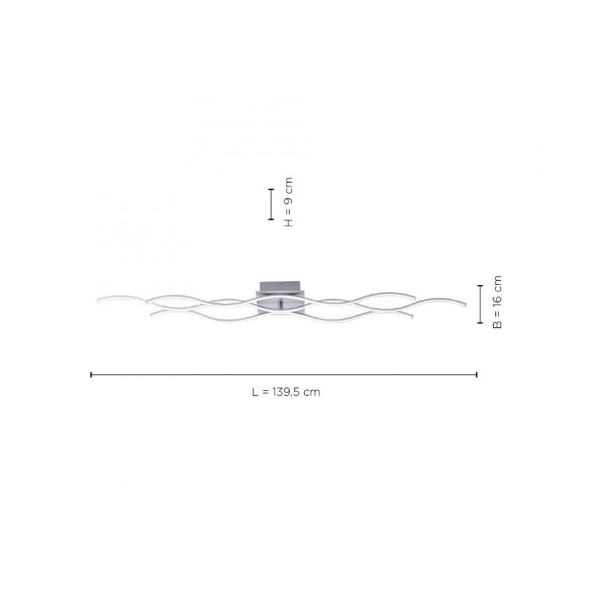 Leuchten Direkt 15167-55 - LED fastsatt Ljuskrona  WAWE 2xLED/12,5W/230V+1xLED/17W matt krom