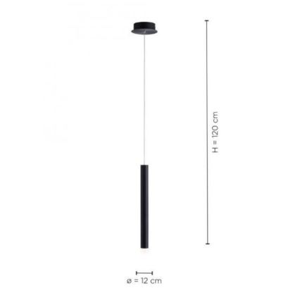 Leuchten Direkt 15202-18 - LED Ljuskrona med upphängningsrem  BRUNO LED/4,8W/230V svart 