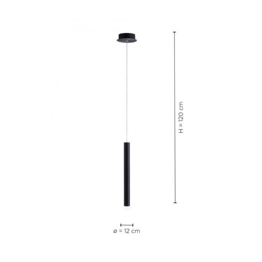 Leuchten Direkt 15202-18 - LED Ljuskrona med upphängningsrem  BRUNO LED/4,8W/230V svart 
