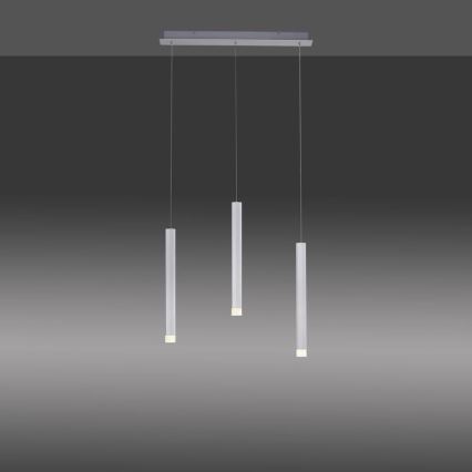 Leuchten Direkt 15203-95 - LED Ljuskrona med upphängningsrem  BRUNO 3xLED/4,8W/230V vit 